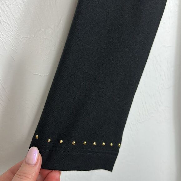 Grayse by Kelly And Marie Gray Black Open Front Cardigan With Gold Studs Size L - Picture 3 of 7